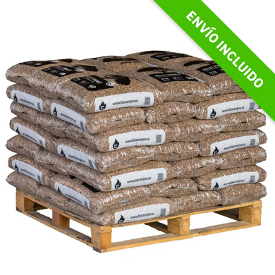 Pellets de Madera de Pino Premium – Palet de 42 Sacos (630 kg total)
