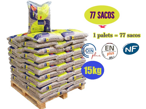 Palé de Pellets Certificados Asturias: 77 Sacos de 15 kg para Calefacción Eficiente